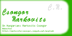 csongor markovits business card